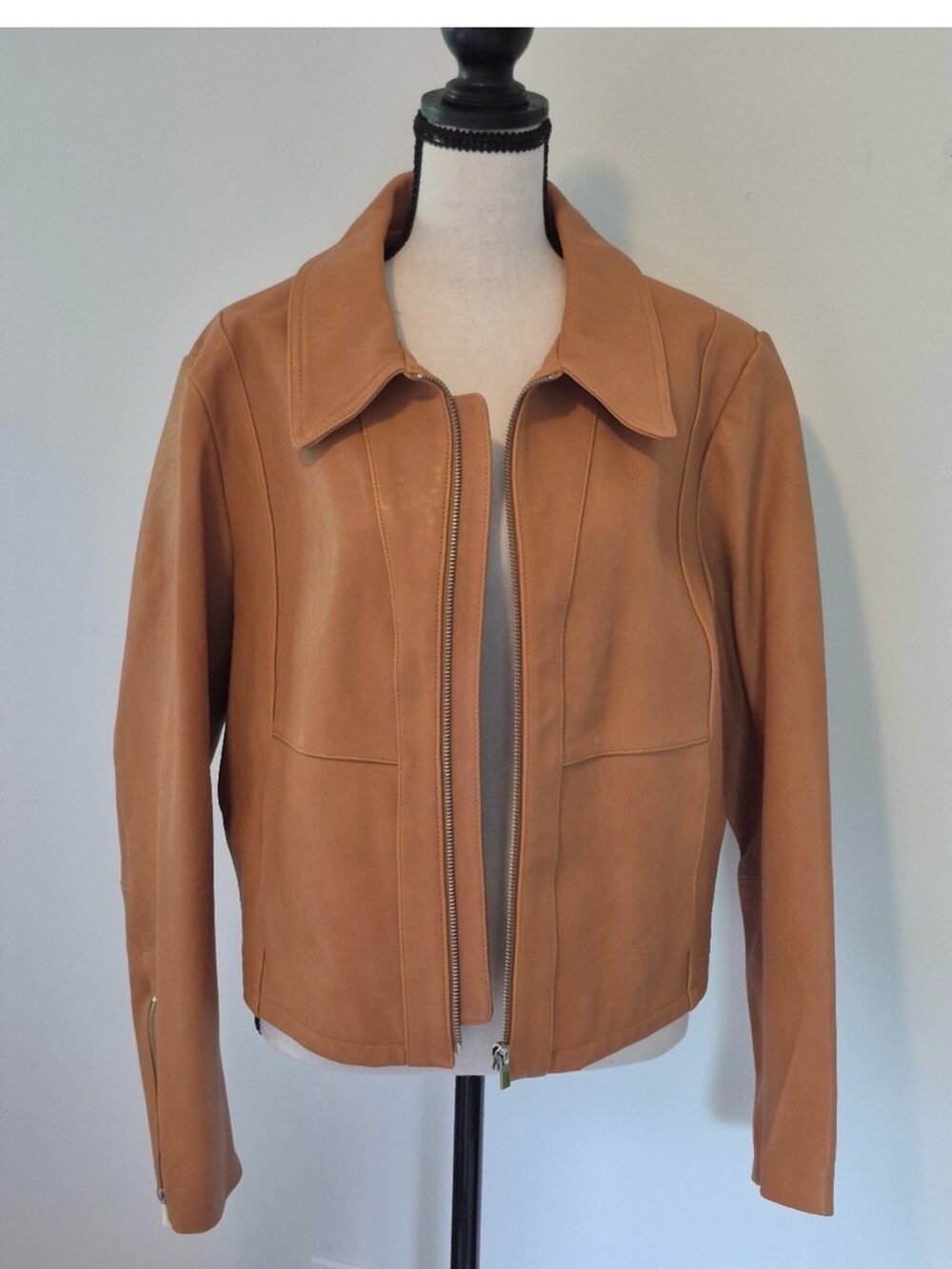 Rebecca Taylor Tan Leather Zip Jacket